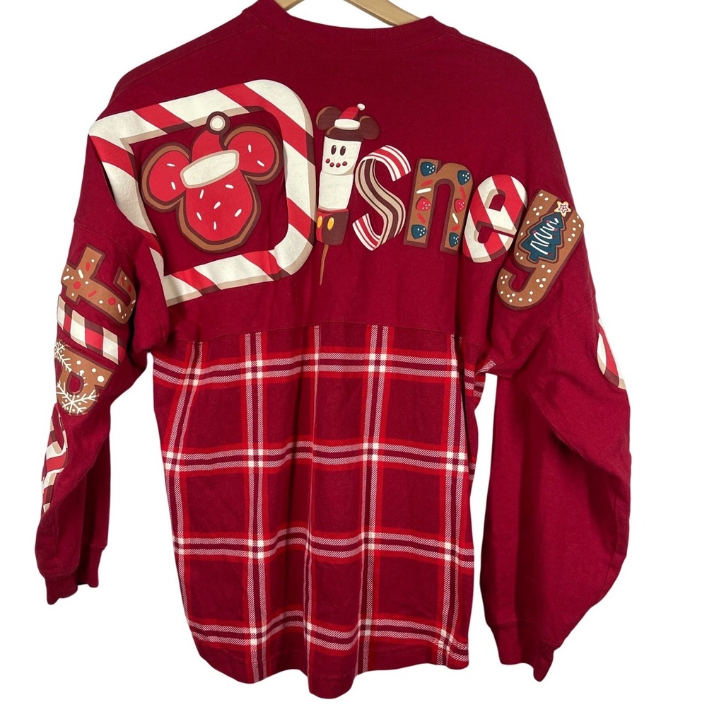 Disney Spirit Jersey Red Plaid Holiday Gingerbread Walt Disney World XS 1971